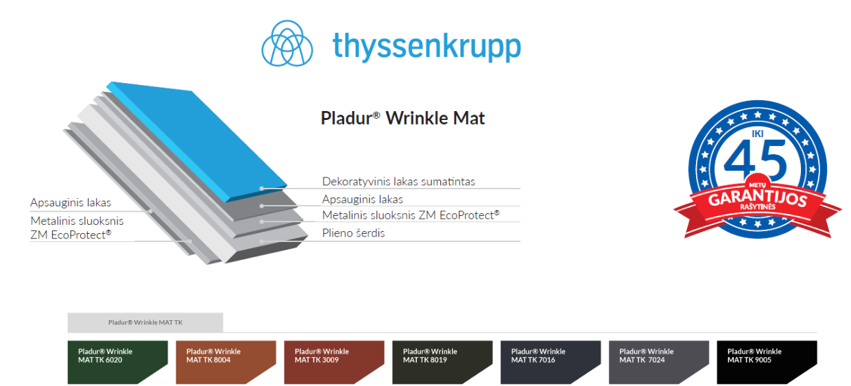 Trapecinė stogo danga T55PLUS BLACHOTRAPEZ Trapecinė stogo danga T55PLUS BLACHOTRAPEZ