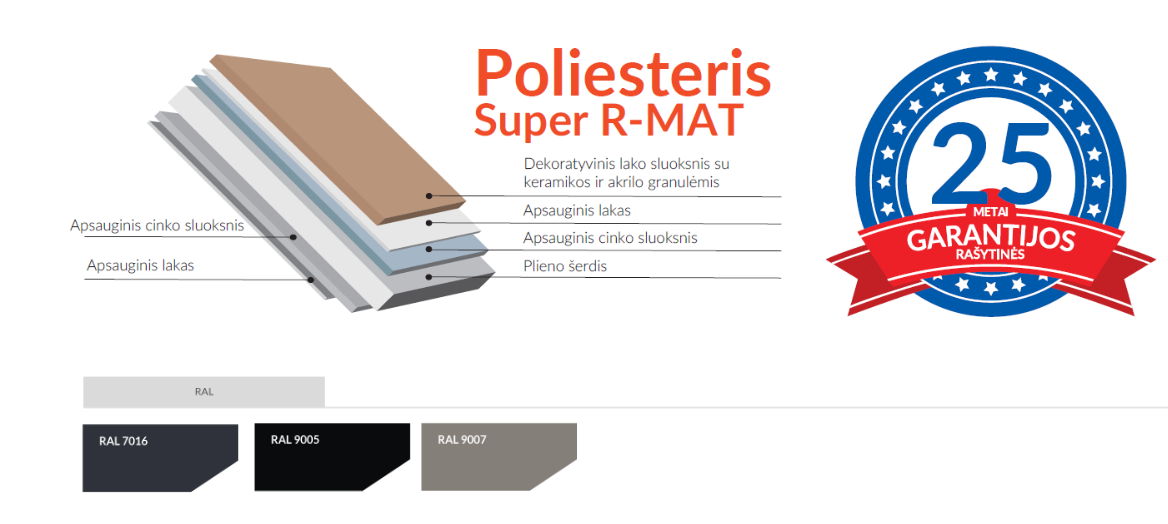 Skardinės čerpės Blachotrapez Skardinės čerpės Blachotrapez